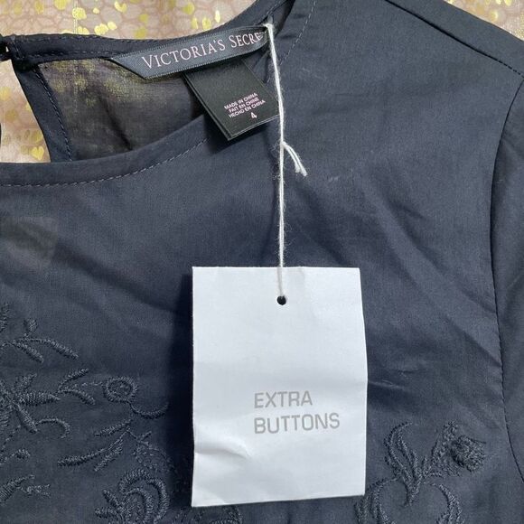 Victoria’s Secret Black Gothic Victorian Embroidered Doll Dress, Small, Size 4 N - Picture 8 of 12